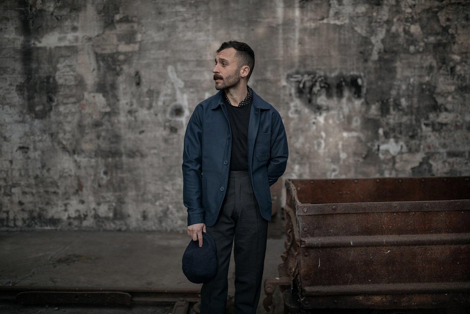A man wears the Germinal work jacket