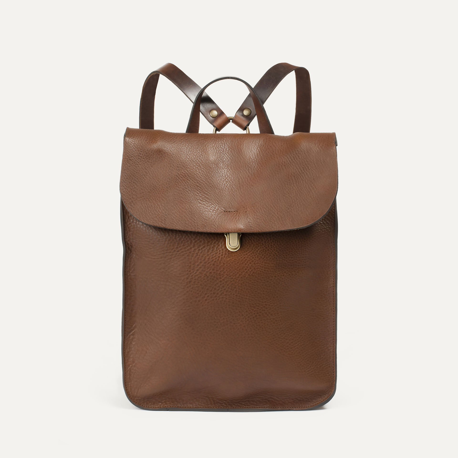 Brown leather backpack