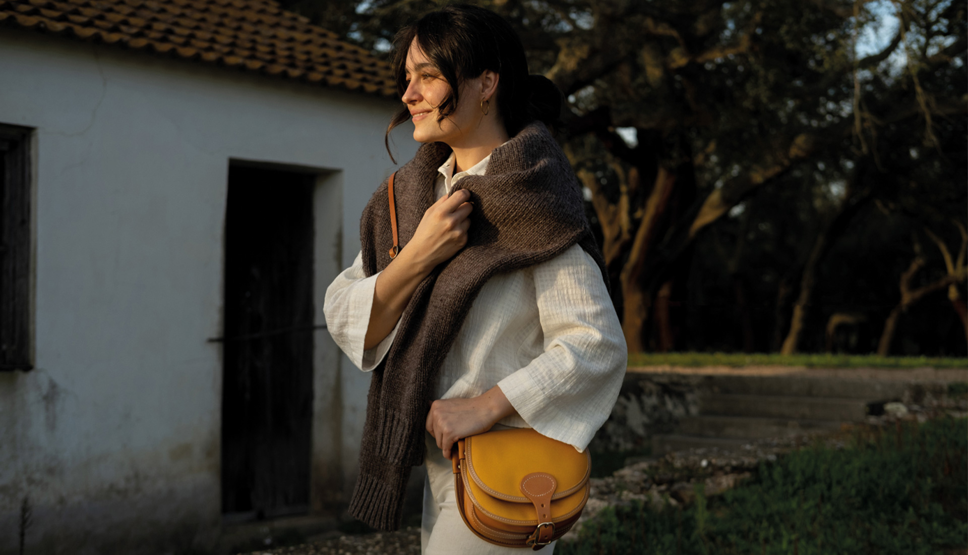La gibeciere Diane toile en jaune 