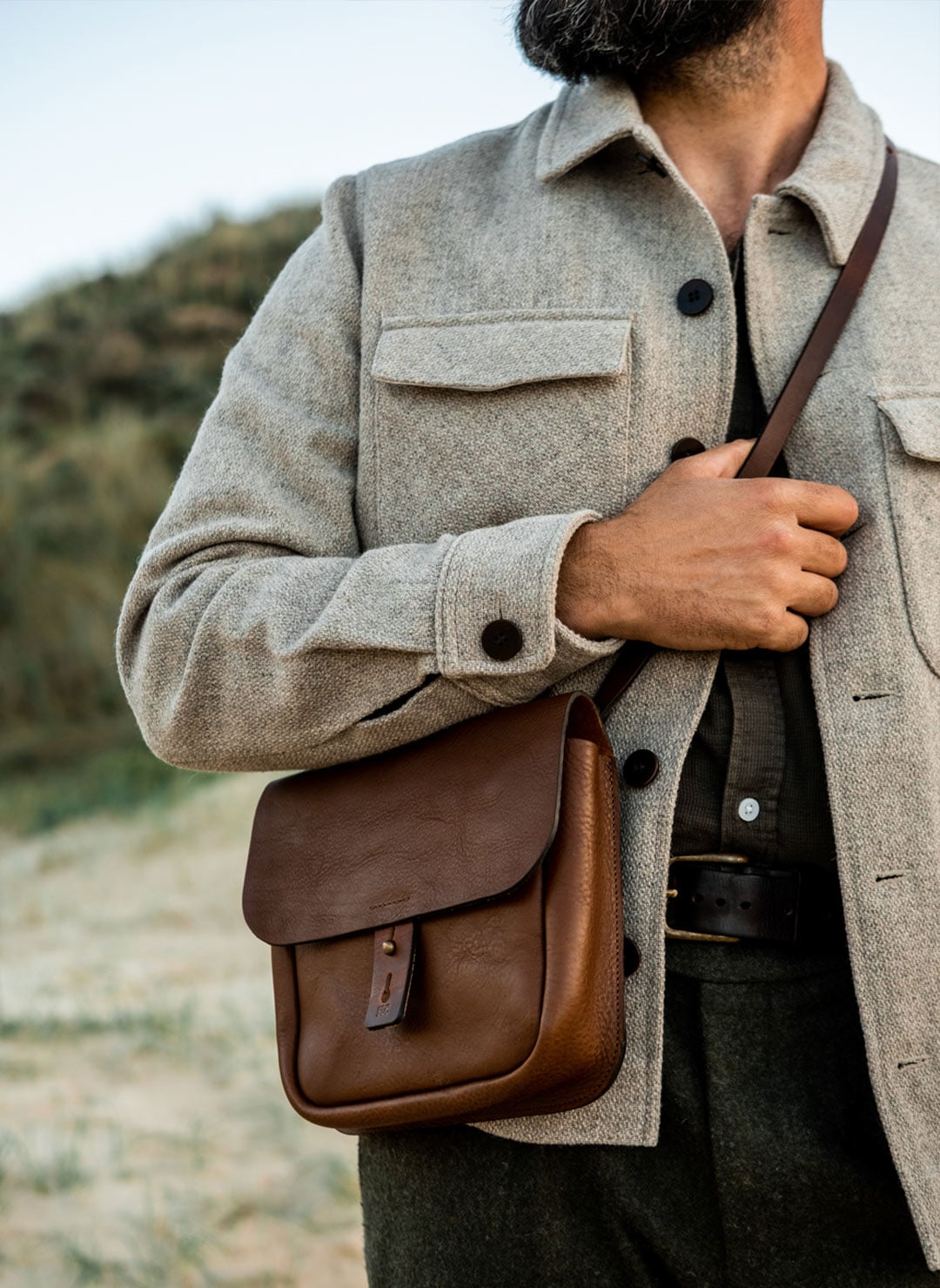 Bolso de cuero «Cartouchiere Cartouche» para llevar al hombro