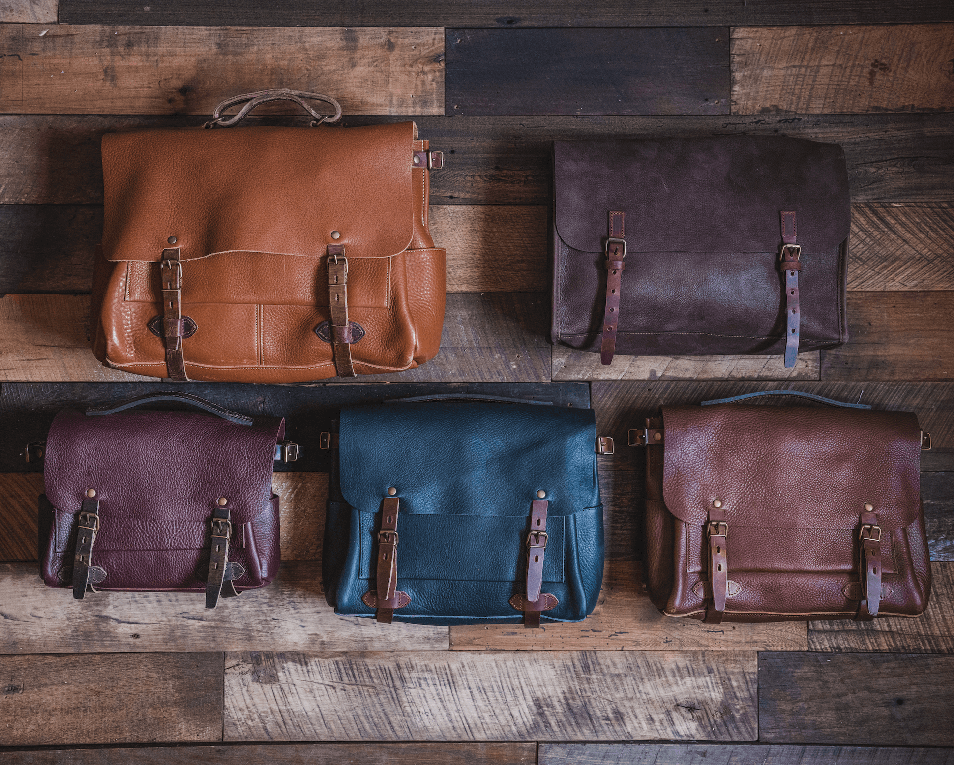 Vintage messenger bags and stachel bags from Bleu de Chauffe