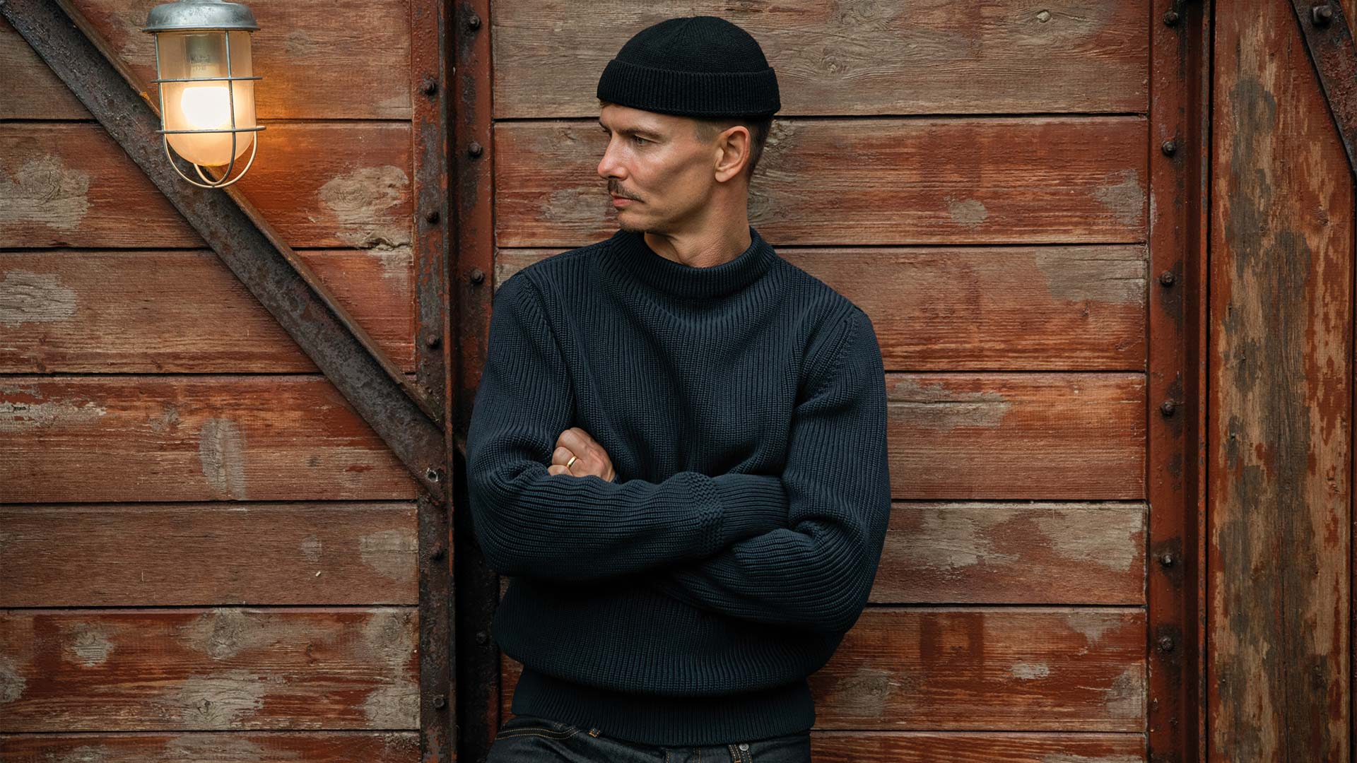 A man wears the Germinal workwear jacket