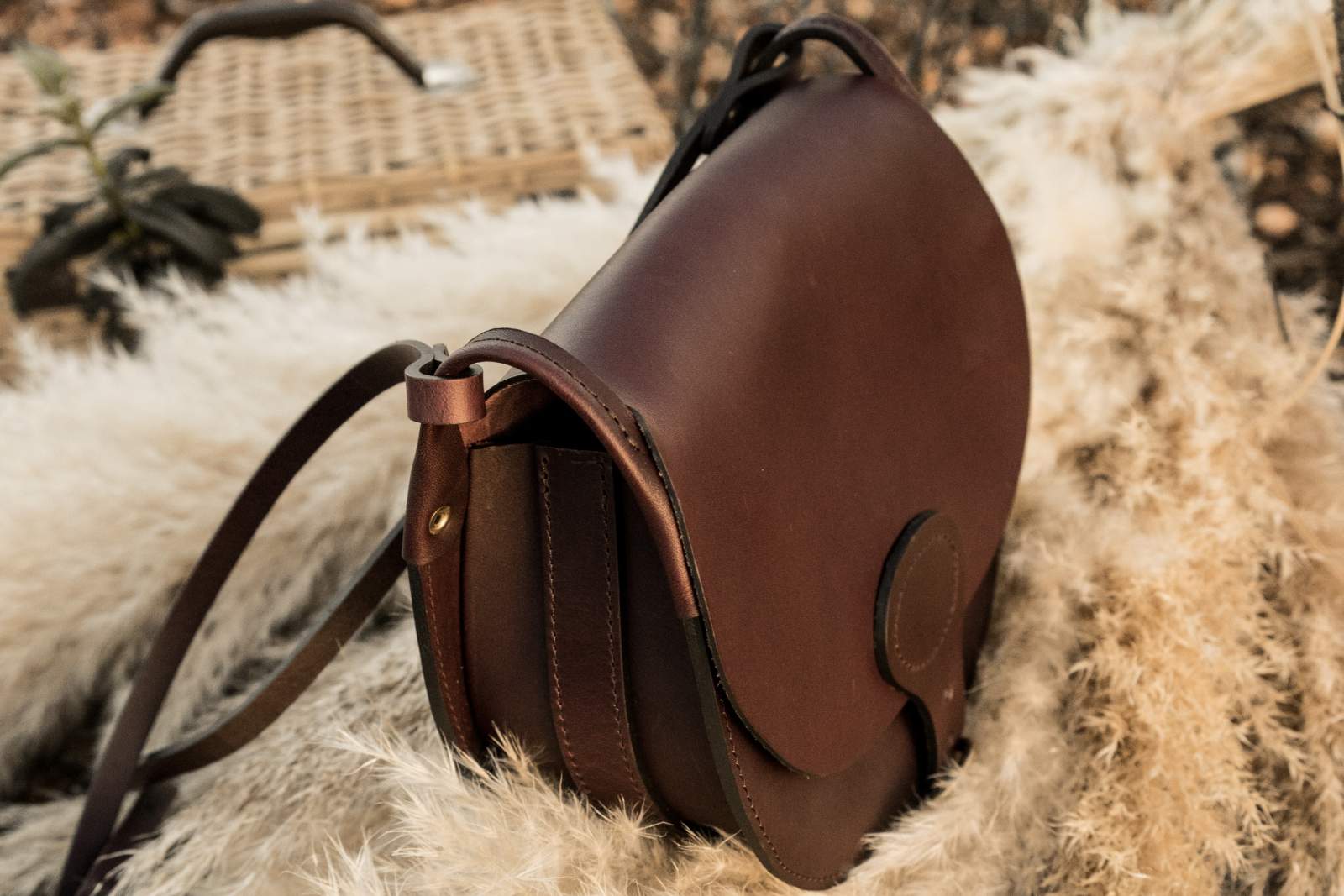 Sac femme en cuir tourbe